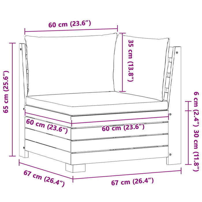 Set de canapele de exterior 2 Bucată Maro Lemn Solid de Acacia - WALTI WALTI
