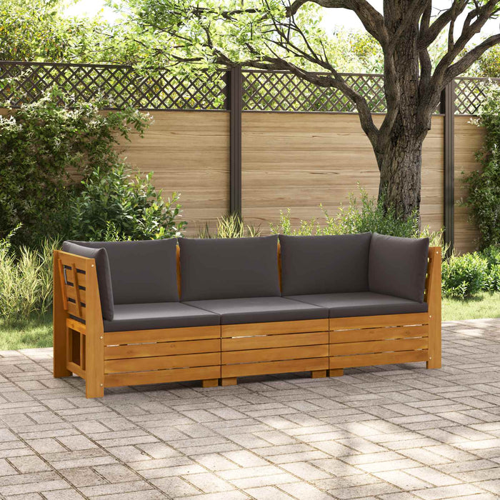 Set de canapele de exterior 3 Bucată Maro Lemn Solid de Acacia - WALTI WALTI