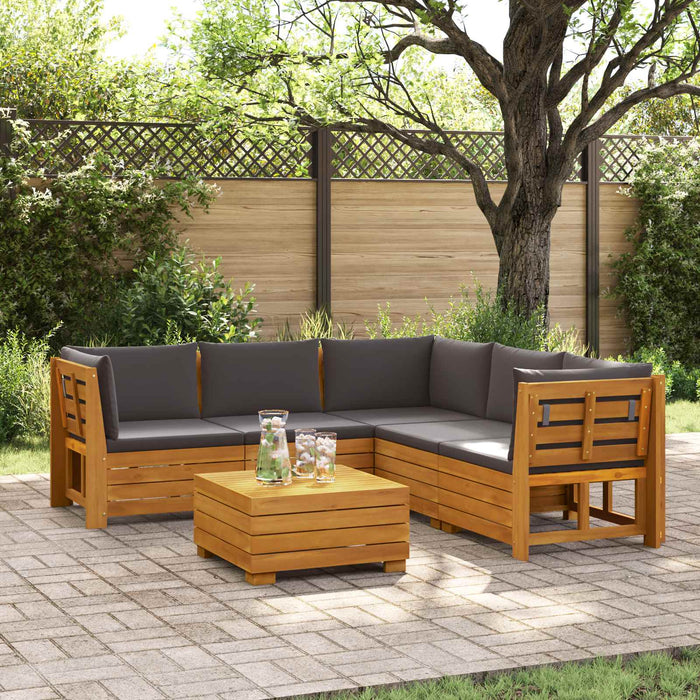 Set de canapele de exterior 6 Bucată Maro Lemn Solid de Acacia - WALTI WALTI