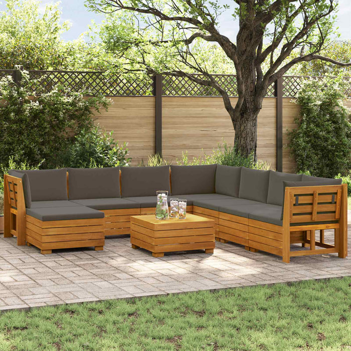 Set de canapele de exterior 9 Bucată Maro Lemn Solid de Acacia - WALTI WALTI