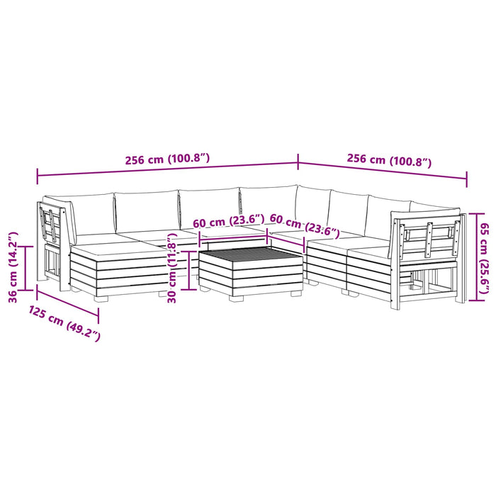 Set de canapele de exterior 9 Bucată Maro Lemn Solid de Acacia - WALTI WALTI