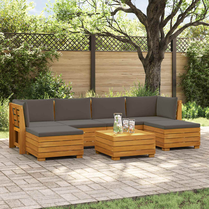 Set de canapele de exterior 7 Bucată Maro Lemn Solid de Acacia - WALTI WALTI