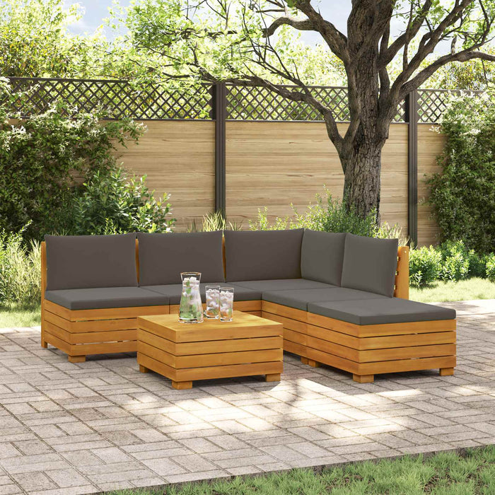 Set de canapele de exterior 6 Bucată Maro Lemn Solid de Acacia - WALTI WALTI