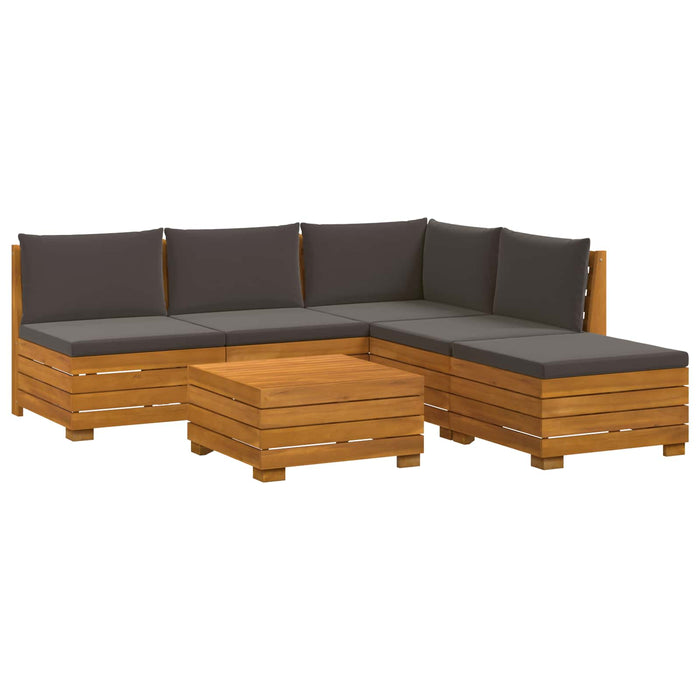 Set de canapele de exterior 6 Bucată Maro Lemn Solid de Acacia - WALTI WALTI