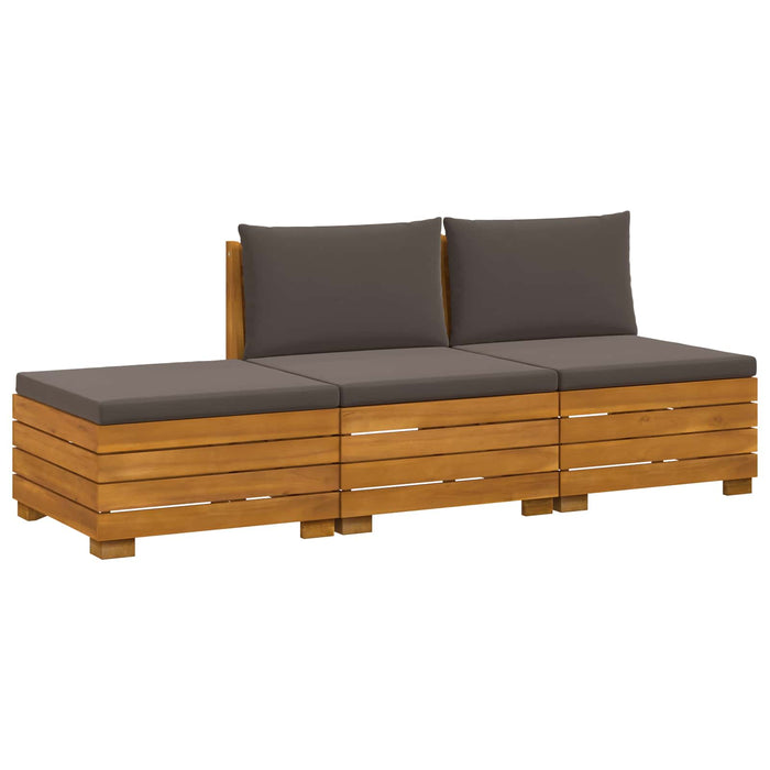 Set de canapele de exterior 3 Bucată Maro Lemn Solid de Acacia - WALTI WALTI