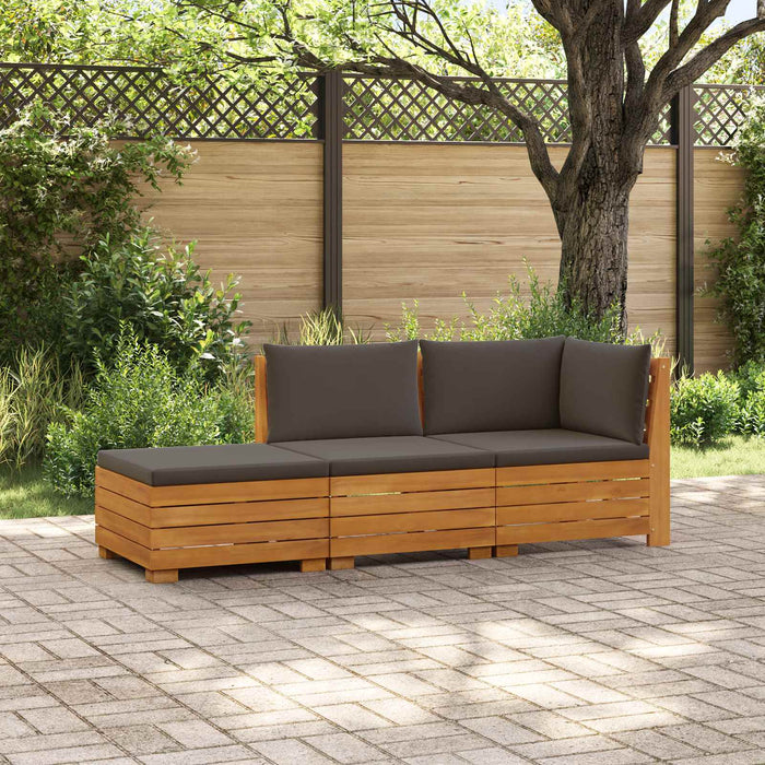 Set de canapele de exterior 3 Bucată Maro Lemn Solid de Acacia - WALTI WALTI
