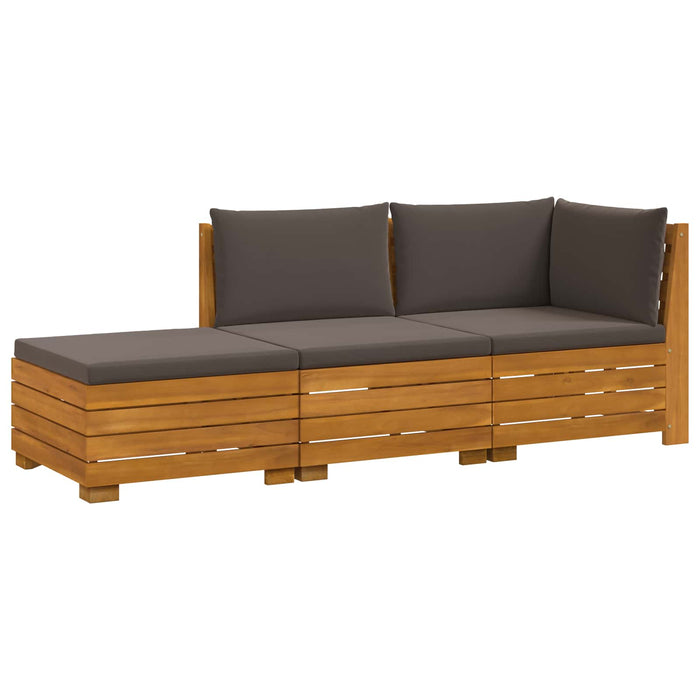 Set de canapele de exterior 3 Bucată Maro Lemn Solid de Acacia - WALTI WALTI