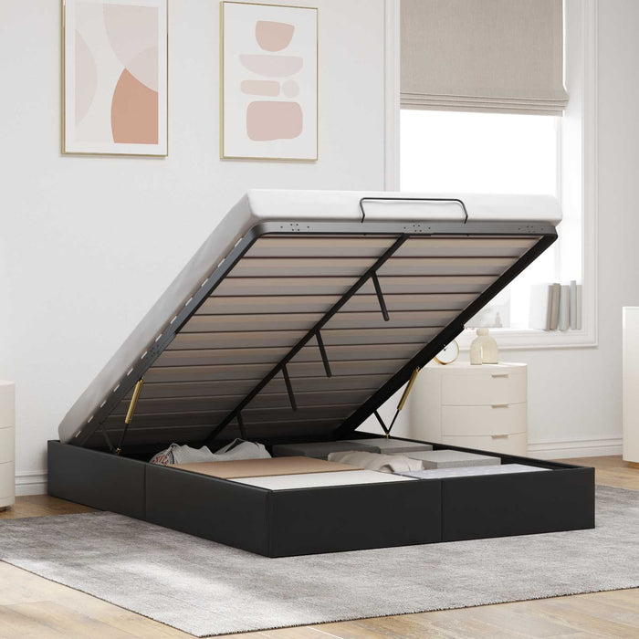 Cadru de pat otoman Negru 153 x 203 cm Piele artificială - WALTI WALTI