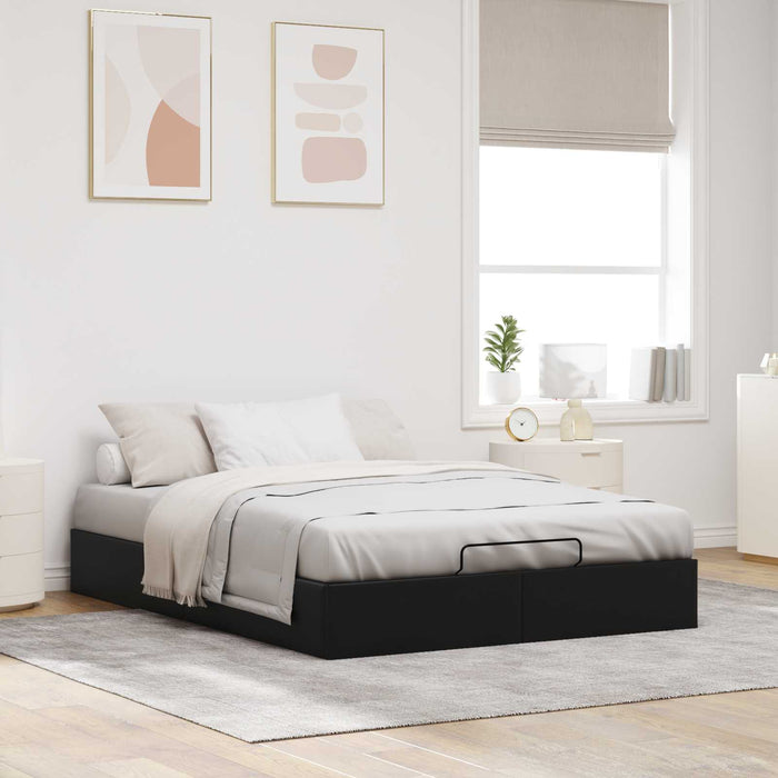Cadru de pat otoman Negru 153 x 203 cm Piele artificială - WALTI WALTI