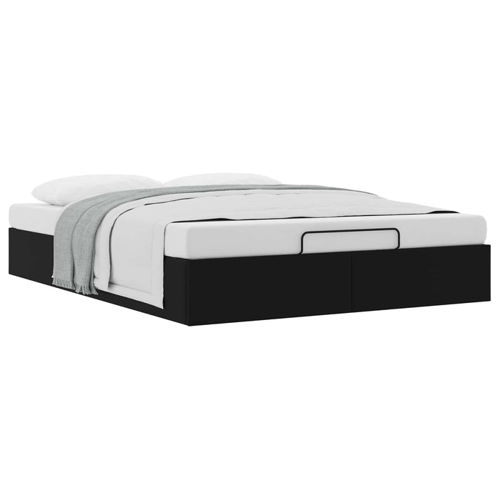 Cadru de pat otoman Negru 153 x 203 cm Piele artificială - WALTI WALTI