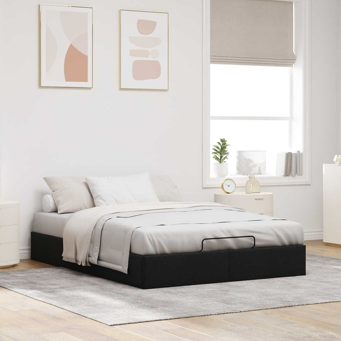 Cadru de pat otoman Negru 153 x 203 cm Țesătură WALTI