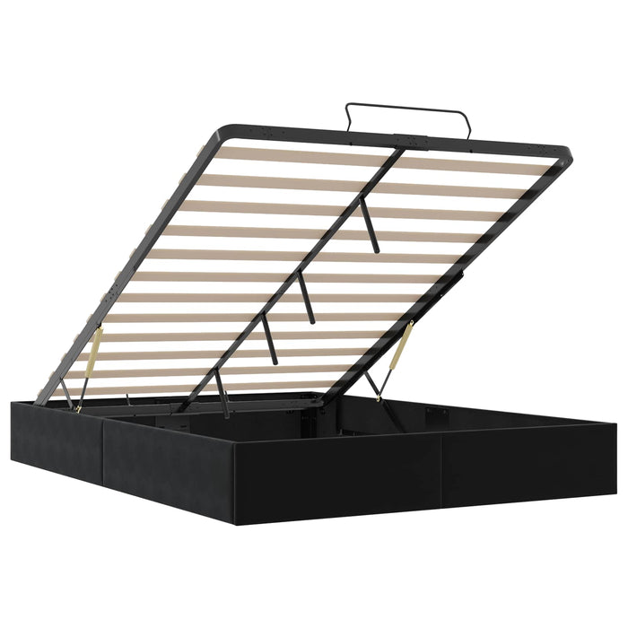Cadru de pat otoman Negru 153 x 203 cm Catifea WALTI