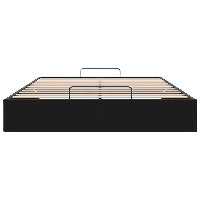 Cadru de pat otoman Negru 153 x 203 cm Catifea WALTI