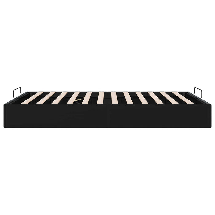 Cadru de pat otoman Negru 153 x 203 cm Catifea WALTI