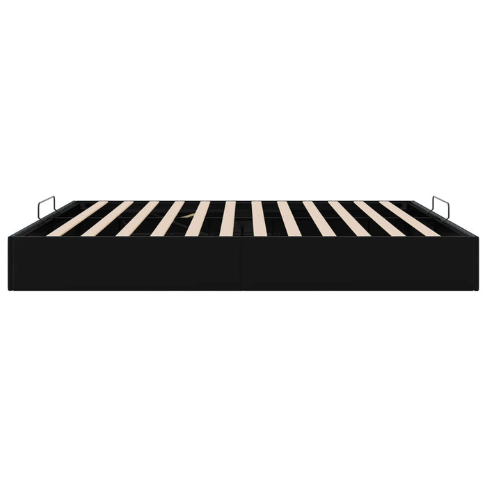 Cadru de pat otoman Negru King size Catifea WALTI