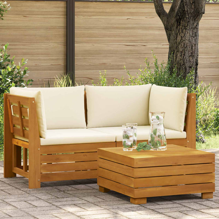 Set de lounge pentru grădină 2 Bucată Maro Lemn Solid de Acacia - WALTI WALTI