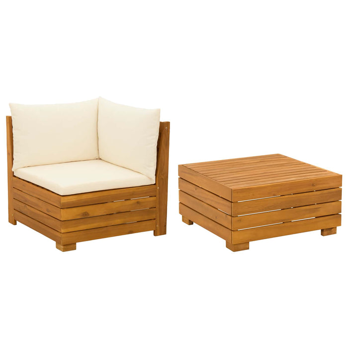 Set de lounge pentru grădină 2 Bucată Maro Lemn Solid de Acacia - WALTI WALTI