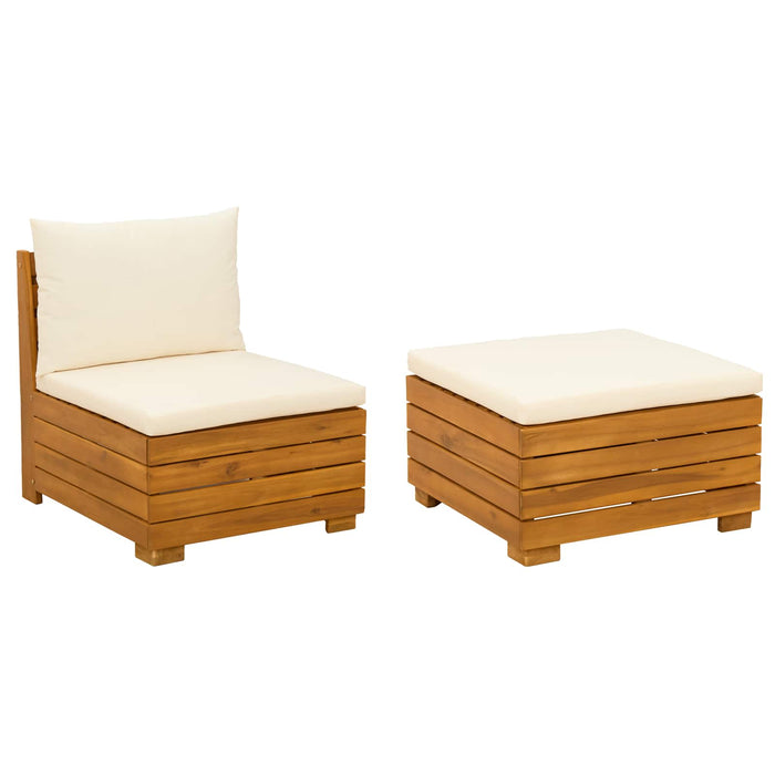 Set de lounge pentru grădină 2 Bucată Maro Lemn Solid de Acacia - WALTI WALTI