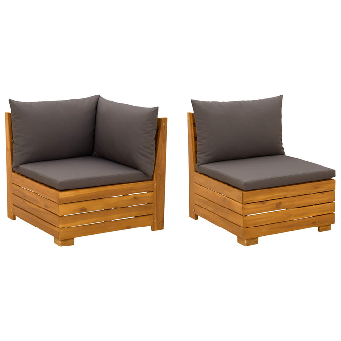 Set de lounge pentru grădină 2 Bucată Maro Lemn Solid de Acacia - WALTI WALTI