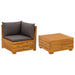 2 Bucată Set de lounge pentru grădină Lemn Solid de Acacia Maro - WALTI WALTI