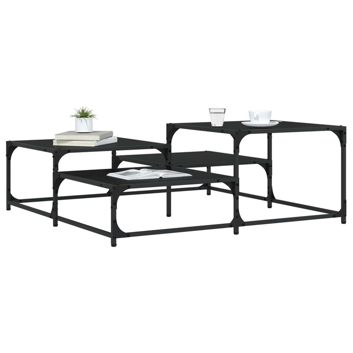 Masă de cafea Stejar Negru 107 x 107 x 40 cm Lemn prelucrat WALTI