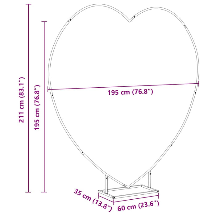 Arc de nuntă Auriu 195 x 35 x 211 cm Oțel - WALTI WALTI