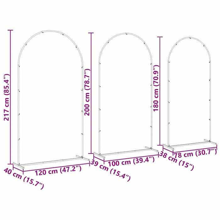 Arc de nuntă 3 pcs Alb Oțel - WALTI WALTI
