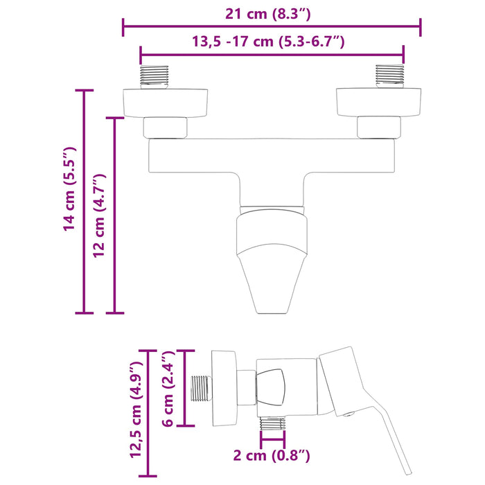 Robinet mixer pentru duș Negru G 1 / 2 inci Alamă - WALTI WALTI