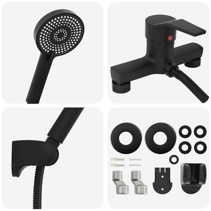 Set de cap de duș Negru G 1 / 2 inci Alamă - WALTI WALTI