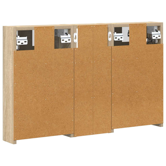 Set dulap baie cu raft 3 pcs 80 x 10,5 x 50 cm Lemn compozit - WALTI WALTI