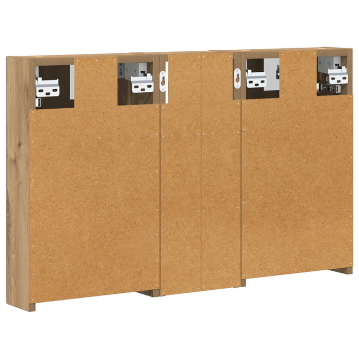 Set dulap baie cu raft 3 pcs 80 x 10,5 x 50 cm Lemn compozit - WALTI WALTI