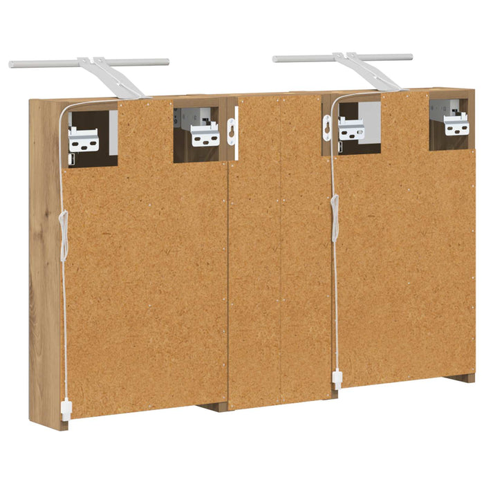 Set dulap baie cu raft 3 pcs 80 x 10,5 x 50 cm Lemn compozit - WALTI WALTI