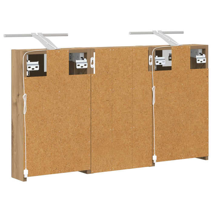 Set dulap baie cu raft 3 pcs 90 x 10,5 x 50 cm Lemn compozit - WALTI WALTI