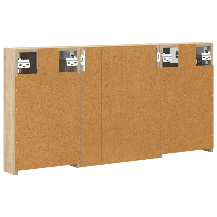 Set dulap baie cu raft 3 pcs 100 x 10,5 x 50 cm Lemn compozit - WALTI WALTI