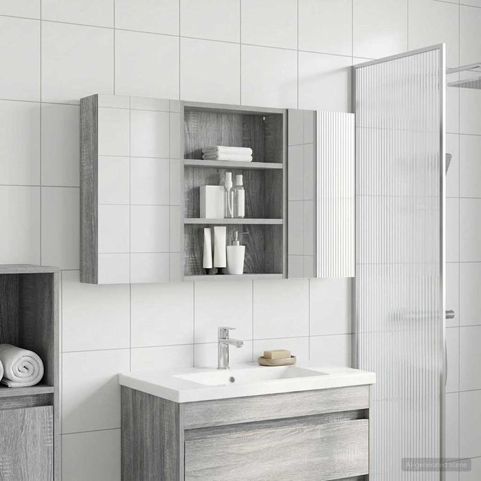 Set dulap baie 3 buc. 100 x 10,5 x 50 cm Lemn prelucrat WALTI