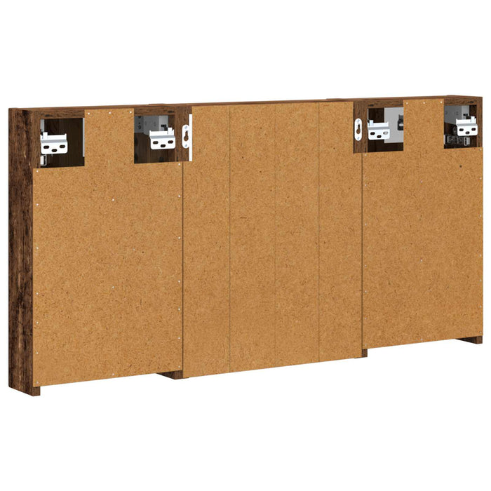 Set dulap baie cu raft 3 pcs 100 x 10,5 x 50 cm Lemn compozit - WALTI WALTI