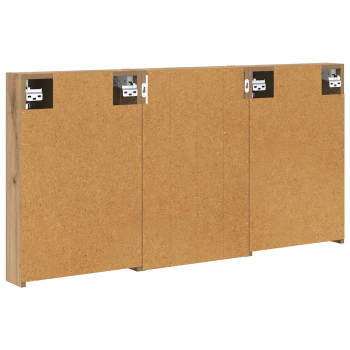 Set dulap baie cu raft 3 pcs 120 x 10,5 x 60,5 cm Lemn compozit - WALTI WALTI