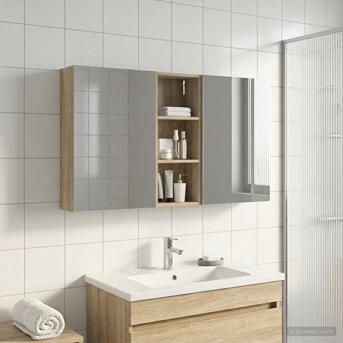 Set dulap baie 3 buc. 130 x 14,5 x 70 cm Lemn prelucrat - WALTI WALTI