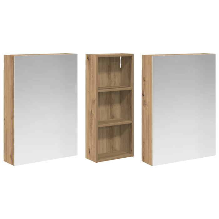 Set dulap baie 3 buc. 130 x 14,5 x 70 cm Lemn prelucrat - WALTI WALTI