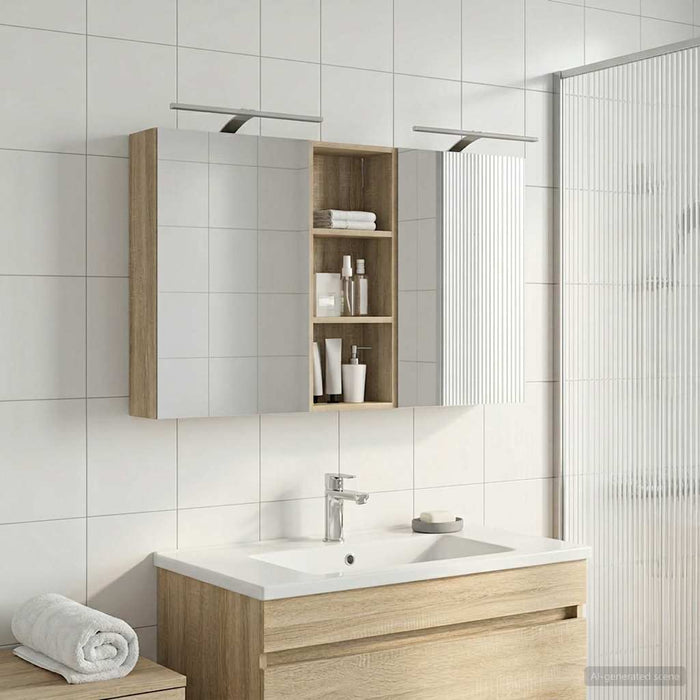 Set dulap baie 3 buc. 130 x 14,5 x 70 cm Lemn prelucrat - WALTI WALTI