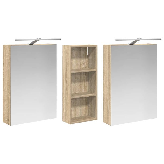 Set dulap baie 3 buc. 130 x 14,5 x 70 cm Lemn prelucrat - WALTI WALTI