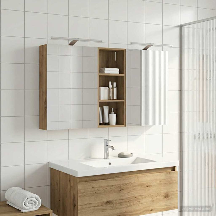 Set dulap baie 3 buc. 130 x 14,5 x 70 cm Lemn prelucrat - WALTI WALTI