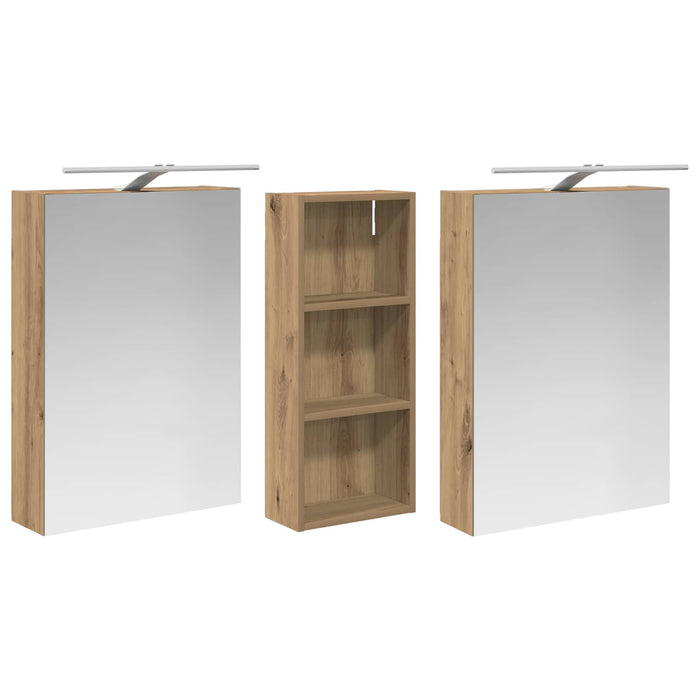 Set dulap baie 3 buc. 130 x 14,5 x 70 cm Lemn prelucrat - WALTI WALTI
