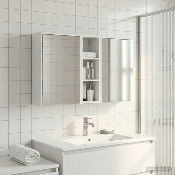 Set dulap baie pentru 3 pcs 106 x 16 x 62,5 cm Lemn compozit - WALTI WALTI