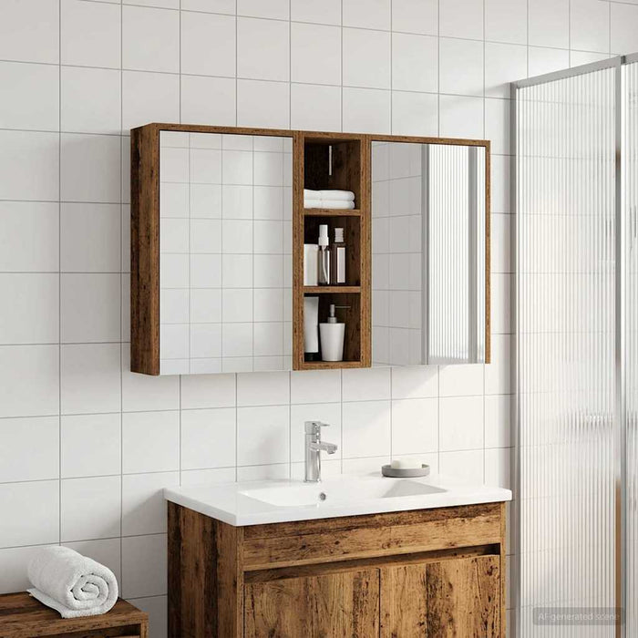 Set dulap baie pentru 3 pcs 106 x 16 x 62,5 cm Lemn compozit WALTI