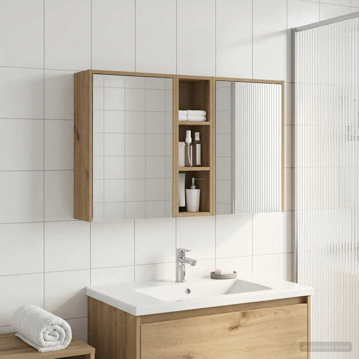 Set dulap baie pentru 3 pcs 106 x 16 x 62,5 cm Lemn compozit - WALTI WALTI