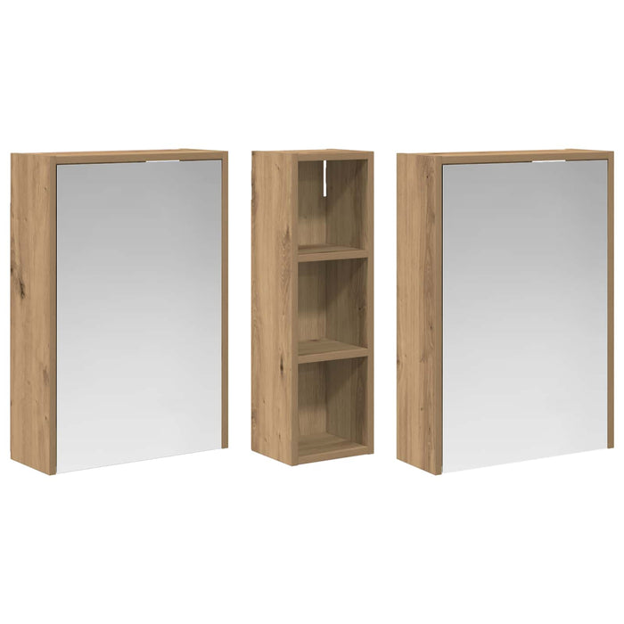 Set dulap baie pentru 3 pcs 106 x 16 x 62,5 cm Lemn compozit - WALTI WALTI