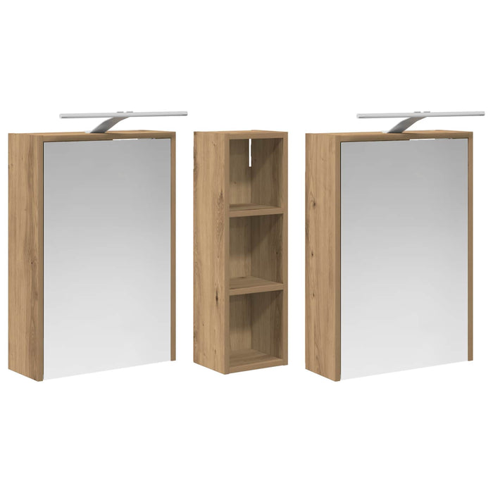 Set dulap baie pentru 3 pcs 106 x 16 x 62,5 cm Lemn compozit - WALTI WALTI