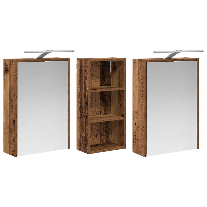 Set dulap baie pentru 3 pcs 116 x 16 x 62,5 cm Lemn compozit - WALTI WALTI