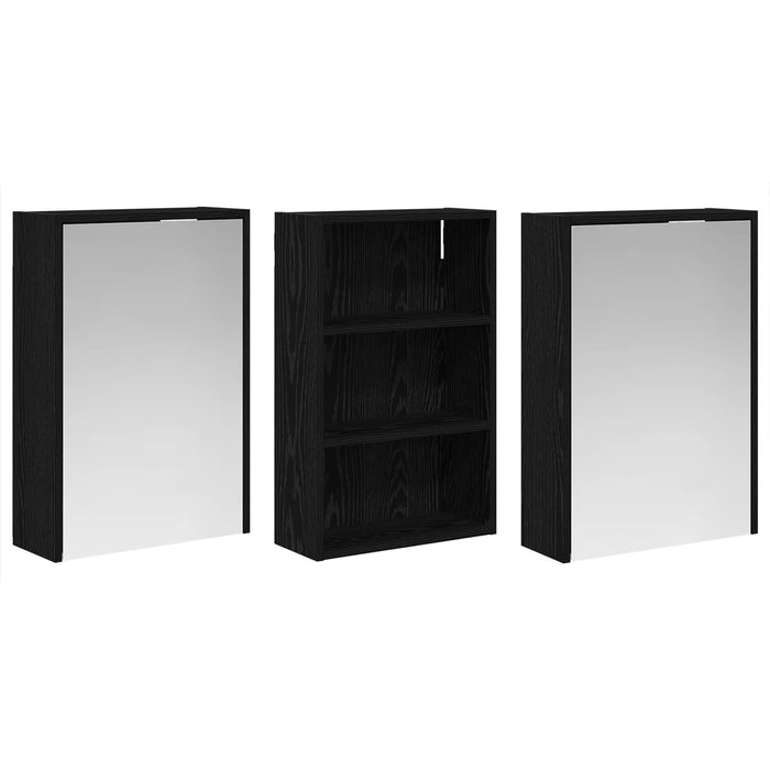 Set dulap baie cu raft 3 pcs 126 x 16 x 62.5 cm Lemn compozit - WALTI WALTI